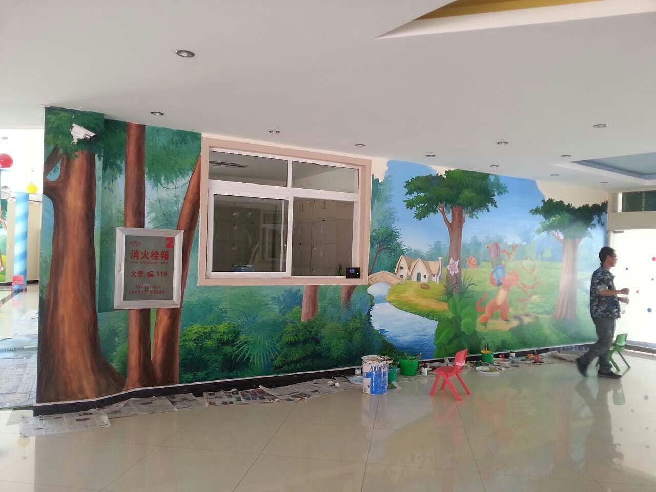 南昌幼兒園外墻彩繪,南昌3d墻繪,南昌墻上寫字,南昌3d立體畫墻繪